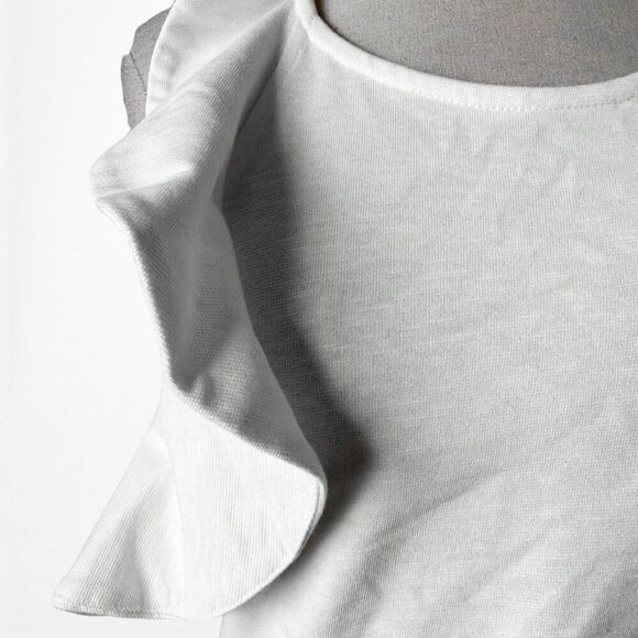 H&M Off White Knit Ruffle Halter Open Back Crop Top Size XS - Picture 6 of 6